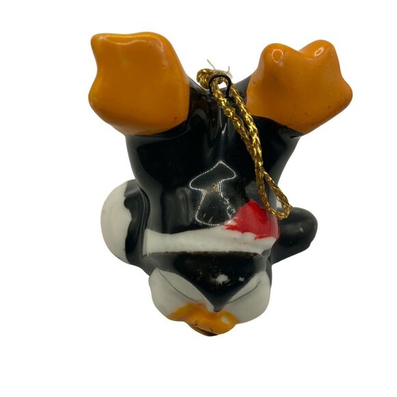 Vintage Tumbling Penguin Christmas Ornament Black and White Small Porcelain - Picture 7 of 7